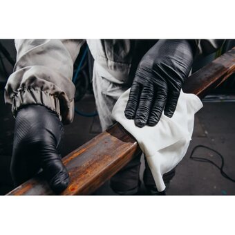  Перчатки Jeta Safety JSN 50 Natrix BL 09/L нескользящие одноразовые нитриловые черный р.L 0,15мм 25 пар 