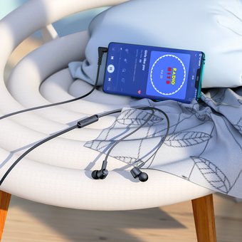  Наушники HOCO M86 Oceanic universal earphones with mic, black 