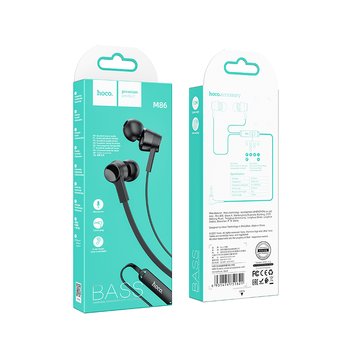  Наушники HOCO M86 Oceanic universal earphones with mic, black 