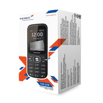  Мобильный телефон teXet TM-219 черный 