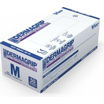  Перчатки смотровые Dermagrip High Risk CТ0000000686 латекс 50шт р.M 