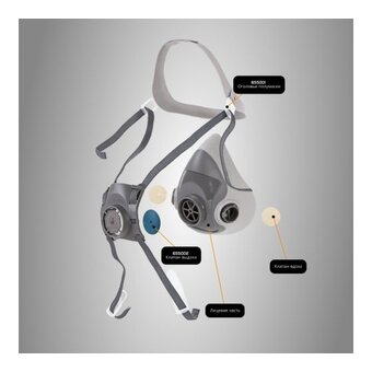  Полумаска Jeta Safety 5500P (5500P-L) фильтрующая из изолирующих материалов термопласт р.L 