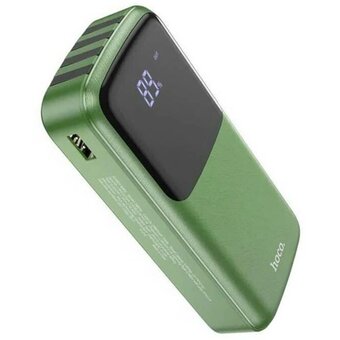  Аккумулятор внешний резервный HOCO DB07А с встроенными кабелями Lightning, USB Type-C, microUSB, USB 20000mAh (зелёный) 