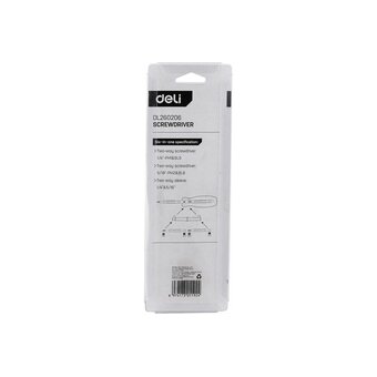  Отвертка многофункциональная Deli DL260206 6-в-1 биты SL5, SL6, PH1, PH2 