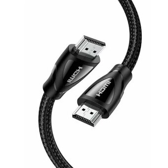  Кабель UGREEN HD140 80403 HDMI 2.1 Male To Male Cable 8K Braided Cable 2m Black 