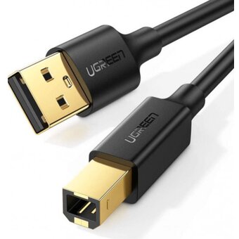  Кабель UGREEN US135 10350 USB 2.0 Am to USB-Bm Print Cable 1,5m Black 