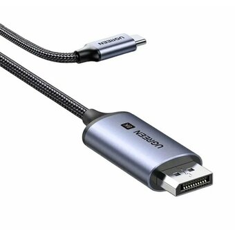  Кабель UGREEN CM556 25157 USB-C to DisplayPort 8K Cable 1m Black/Space Gray 