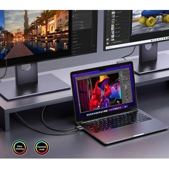  Кабель UGREEN CM556 25157 USB-C to DisplayPort 8K Cable 1m Black/Space Gray 