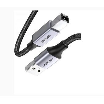  Кабель UGREEN US369 80802 USB-A to USB-B Printer Cable Alu Case Braided 1.5m Black 