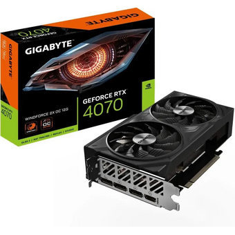  Видеокарта GIGABYTE Nvidia GeForce RTX 4070 (GV-N4070WF2OC-12GD) 12 Гб GDDR6X 192 бит 1xВыход HDMI 3xВыход DisplayPort 