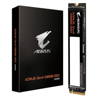  SSD Gigabyte Aorus 5000E AG450E500G-G M.2 2280 500GB PCIe Gen4x4 with NVMe, 5000/3800, MTBF 1.5M, 3D NAND, 300TBW, 0,33DWPD, RTL 