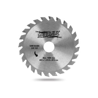  Диск по дереву для циркулярной мини-пилы MESSER 85x15x1,2x0,8 мм (10-40-851) 24Т ТСТ М200 