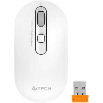  Мышь A4Tech Fstyler FG20S (FG20S USB White) белый/серый оптическая 2000dpi silent беспроводная 