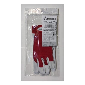 Перчатки 2Hands 0755- 9,5 трикотаж/овечья кожа/манжет на велкро 