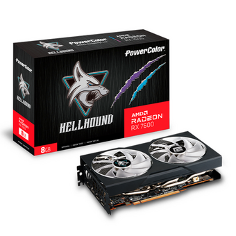  Видеокарта PowerColor RX7600 Hellhound (RX7600 8G-L/OC) 8GB GDDR6 128-bit DPx3 HDMI 2Fan RTL 