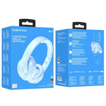  Наушники bluetooth полноразмерные BOROFONE BO24 Gratified BT headphones (голубые) 