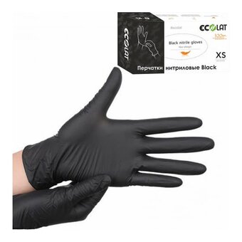  Перчатки EcoLat 3740/XL нитриловые Black 100шт р.XL 