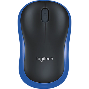  Мышь Logitech M186 (910-004132) черный/синий оптическая 1000dpi беспроводная 