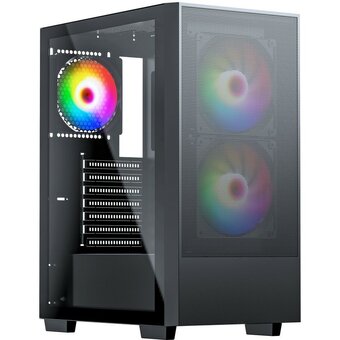  Корпус ACD Citadel 106 (AH-TC6GA-0000) ATX, Black, USB3.0*1, USB*2+HD audio,1*12cm ARGB rear+2*14cm ARGB front ,TG 