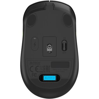  Мышь A4Tech Fstyler FG10CS Air (FG10CS Air Sports Green) черный/зеленый оптическая 2000dpi silent беспроводная 