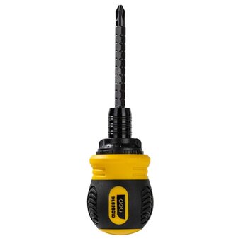  Двухсторонняя отвертка Deli DL626010 с трещеткой PH2+SL6x85мм 6/PH2x85мм, материал биты: Cr-V, общая длина: 95-140мм, диаметр хвостовика: 6,3мм 