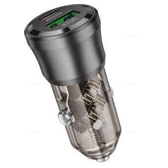  АЗУ BOROFONE BZ25 Journey PD 38W (1C1A) car charger set(Type-C to Type-C) (прозрачный-черный) 