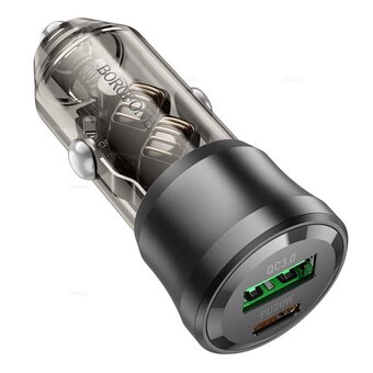  АЗУ BOROFONE BZ25 Journey PD 38W (1C1A) car charger set(Type-C to Type-C) (прозрачный-черный) 