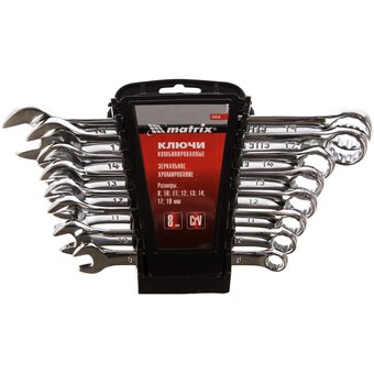  Набор комбинированных ключей MATRIX 15418 (8-19мм) 8шт 