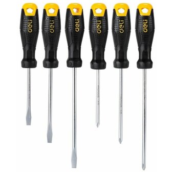  Набор отверток Deli DL620006 6шт SL5x75 + SL5x100 + SL6x150 + PH1x75 + PH1x100 + PH2x150 