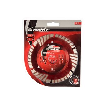  Диск Matrix 73153 Professional алмазный отрезной сегментный с защитными сект, 125x22,2мм, сухая резка 