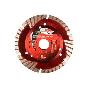  Диск Matrix 73153 Professional алмазный отрезной сегментный с защитными сект, 125x22,2мм, сухая резка 