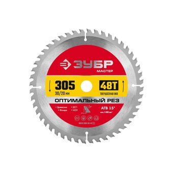  Диск пильный Зубр 36912-305-30-48_z01 по дереву d-305мм dпосад.-30мм циркулярные пилы 