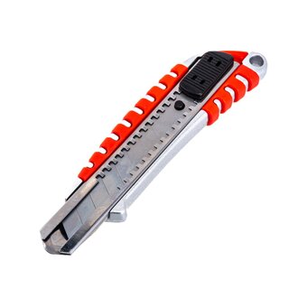  Нож Rexant 12-4900 с сегментированным лезвием 18мм, металлический обрезиненный корпус 