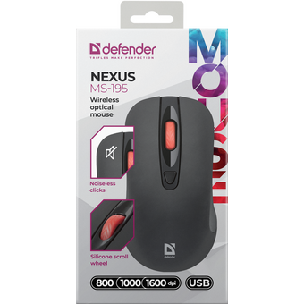  Мышка Defender Nexus MS-195 52195 Black USB Optical WRL 