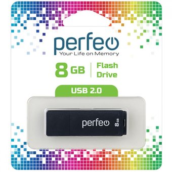  USB-флешка Perfeo C04 Black (PF-C04B008) 8G USB 2.0 