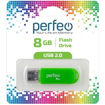 USB-флешка Perfeo C03 Green (PF-C03G008) 8G USB 2.0 
