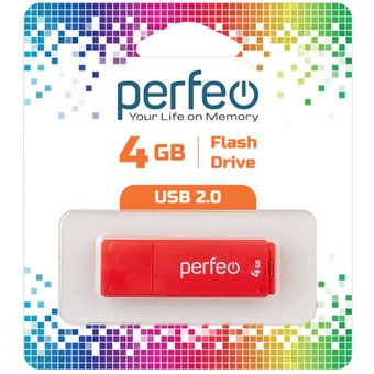  USB-флешка Perfeo C04 Red (PF-C04R004) 4G USB 2.0 