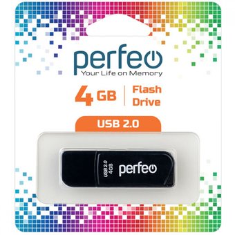  USB-флешка Perfeo C10 Black (PF-C10B004) 4G USB 2.0 