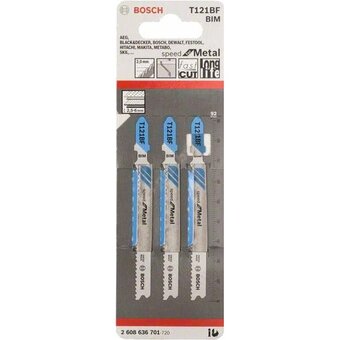  Пилка для лобзика Bosch T121BF 2.608.636.701 Speed for Metal 3шт 