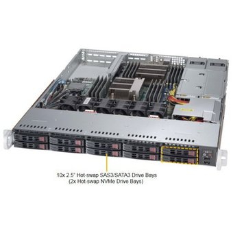  Платформа SuperMicro SYS-1028R-WC1R 2.5" SAS/SATA LSI3108 1G 2P 2x700W 