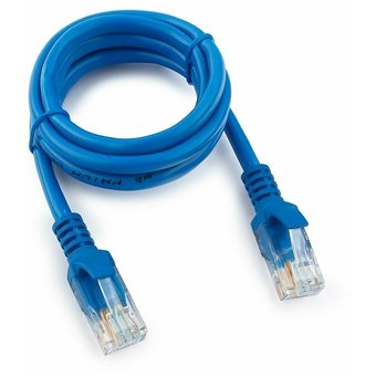  Патч-корд CABLEXPERT PP12-1M/B UTP5e, 1 м, литой, многожильный, биметалл CCA, 26AWG, PVC, синий 