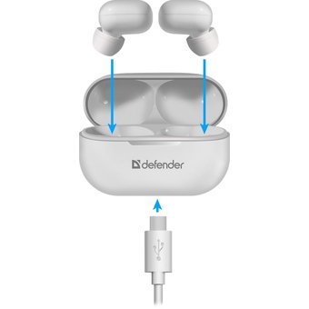  Гарнитура Defender Twins 905 white 63906 