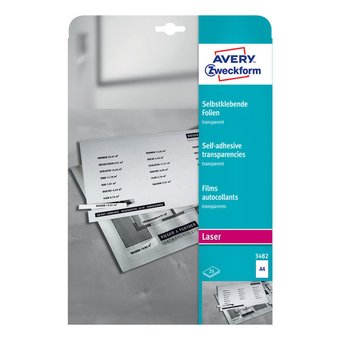  Пленка Avery Zweckform 3482 A4/196г/м2/25л./прозрачный самоклей. для лазерной печати 
