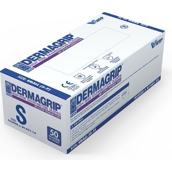  Перчатки смотровые Dermagrip High Risk CТ0000000685 латекс 50шт рS 