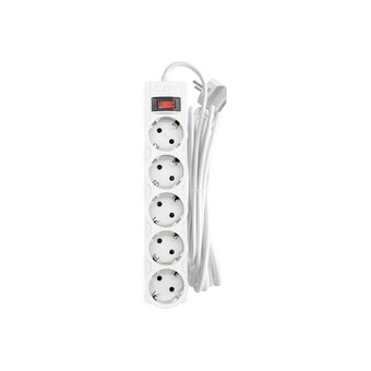  Сетевой фильтр CBR CSF 2505-5.0 White CB, 5 евророзеток, длина кабеля 5 метров, белый (коробка) 