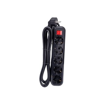  Сетевой фильтр 5bites SP5B-330 5S, 3*1.5mm2, 16A, ABS, 3m, Black 