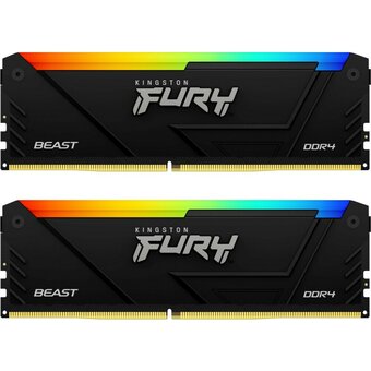  ОЗУ Kingston Fury Beast RGB KF437C19BB12AK2/32 32GB 3733MT/s DDR4 CL19 DIMM (Kit of 2) 1Gx8 
