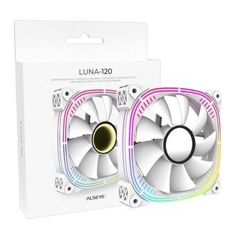  Вентилятор ALSEYE Luna-120-W-P White, 120x120x25mm, DC 12V, 650-1800RPM, 12VDC, 0.25A, 47.2CFM 