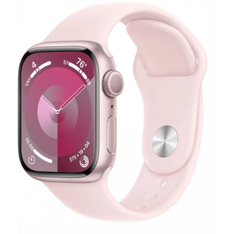  Смарт-часы Apple Watch Series 9 A2980 (MR9G3LL/A) 5мм OLED корп.розовый Sport Band рем.светло-розовый разм.брасл. S/M 