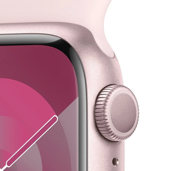  Смарт-часы Apple Watch Series 9 A2980 (MR9G3LL/A) 5мм OLED корп.розовый Sport Band рем.светло-розовый разм.брасл. S/M 